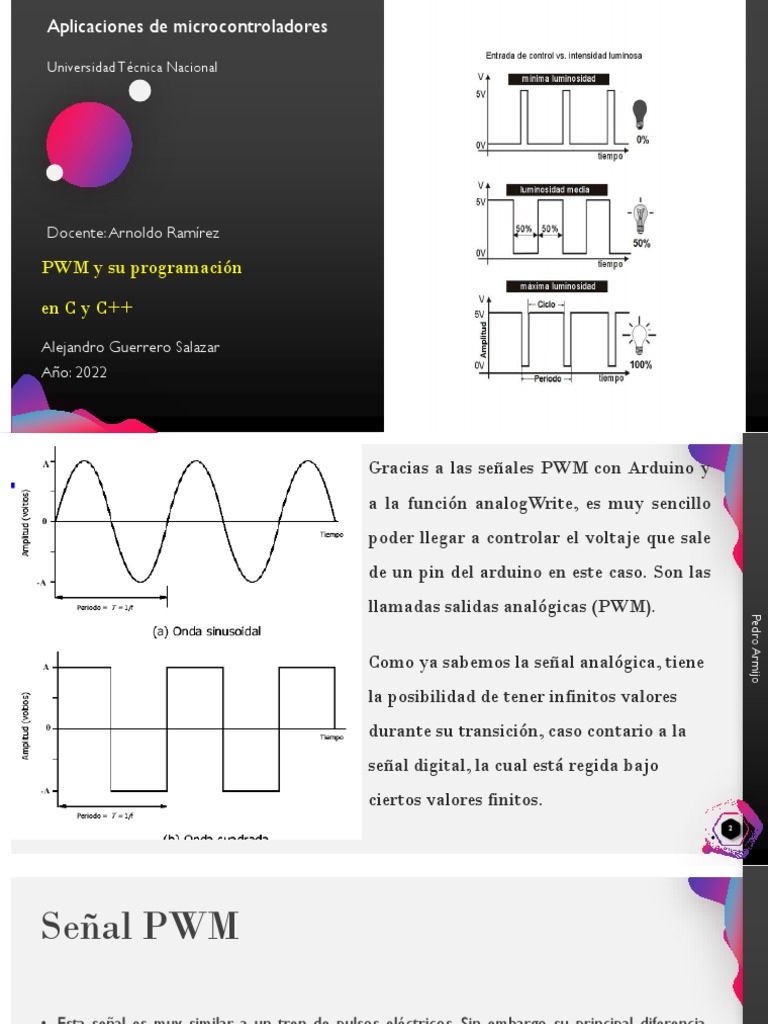 Programación PWM en Arduino C/C++ | PDF | Diodo emisor de luz | Señal ...