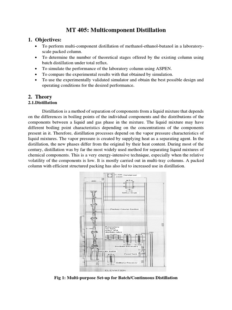 Multicomponent Distillation Pdf Distillation Gas Chromatography