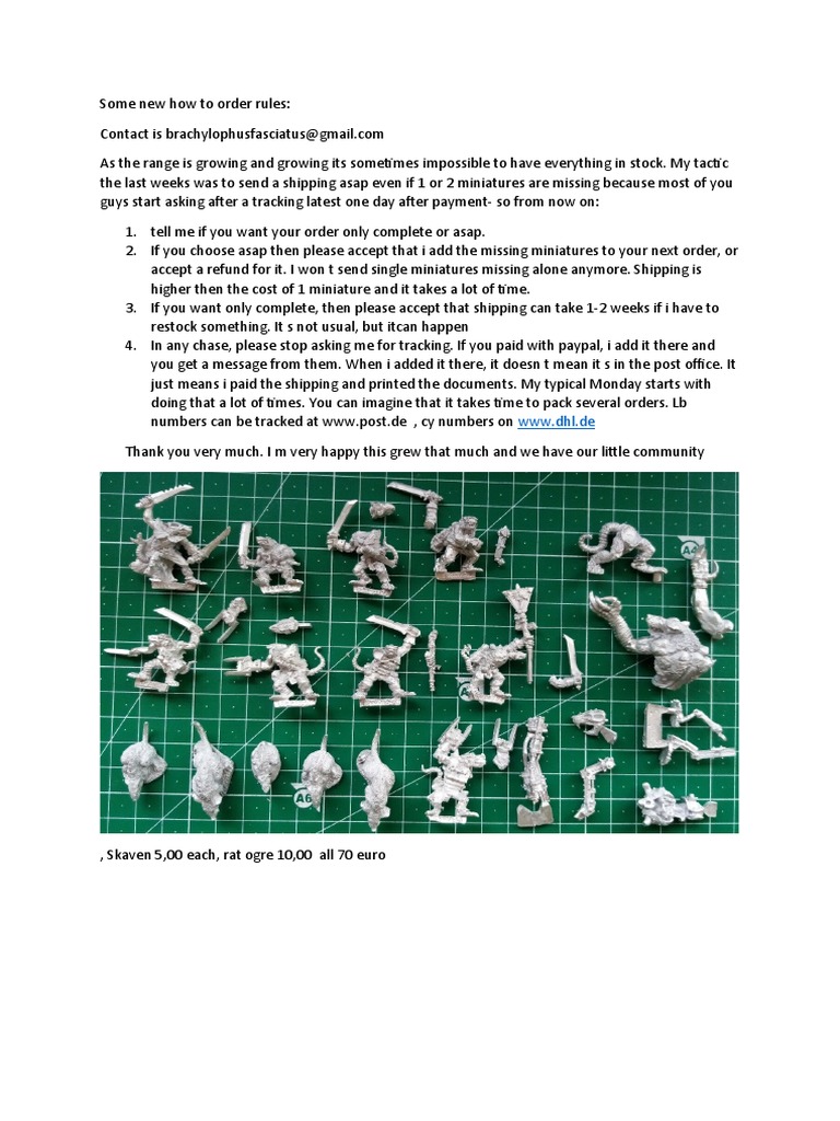 Order Rules for Miniature Purchases | PDF