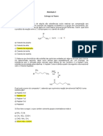 Atividade 2 sobre reações químicas e nomenclatura de compostos orgânicos
