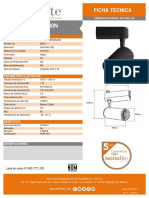 Ficha Técnica - 3TE700530 - 7YSNLED005MV30N - REFLECTOR DIRIGIBLE LED PARA RIEL 7W 100-240V 440LM 3000K