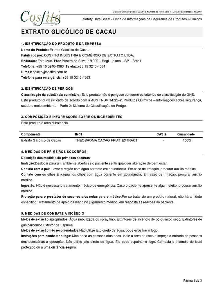 FISPQ.02.00 - ISCAlure BW10, PDF, Embalagem e rotulagem