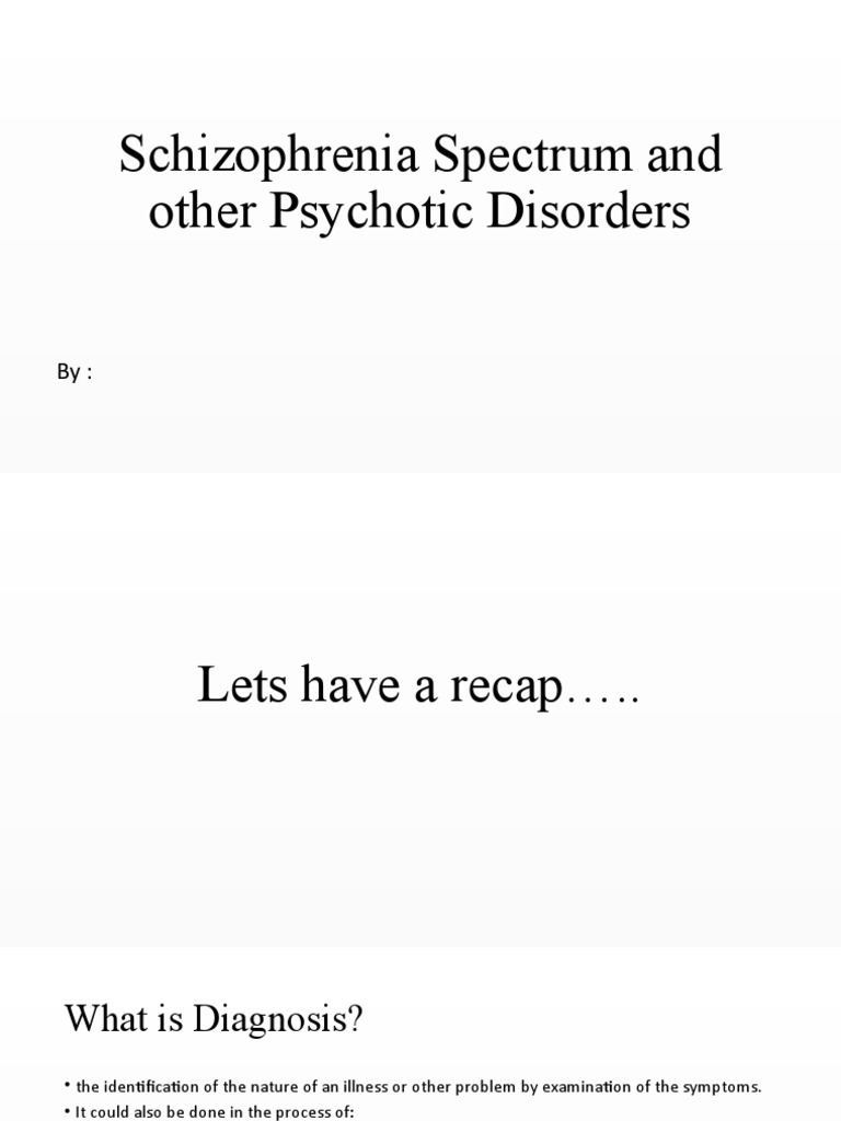 Schizophrenia Spectrum and Other Psychotic Disorders PDF Mental
