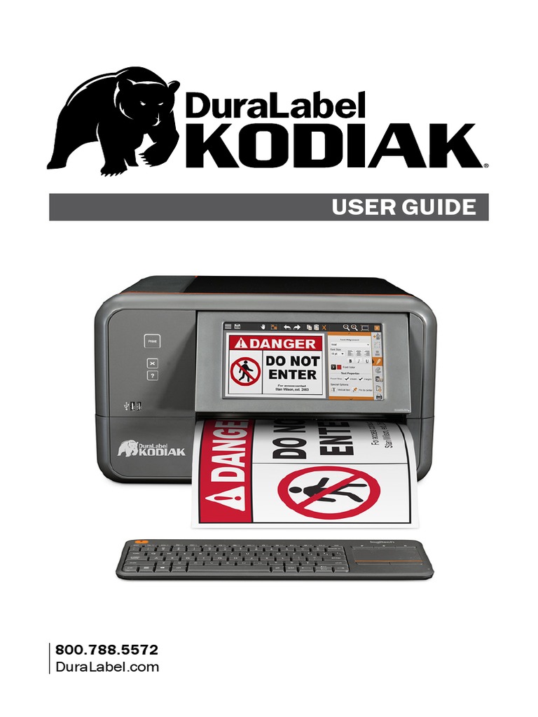 DuraLabel Kodiak User Guide PDF