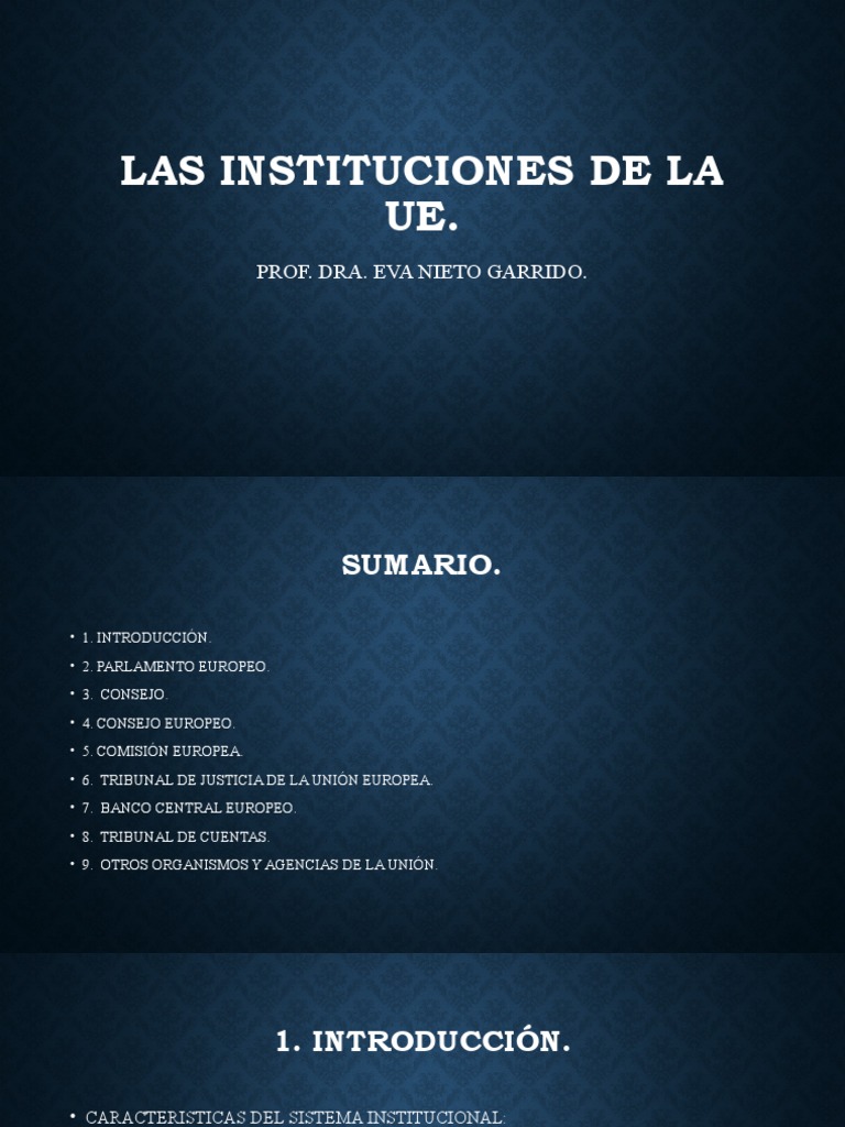 Instituciones Clave de la UE: Estructura y Funciones | PDF | Comisión ...
