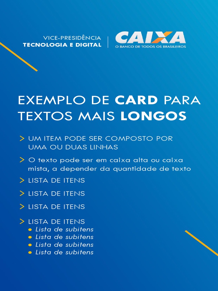 Exemplo de Card para Textos Longos | PDF