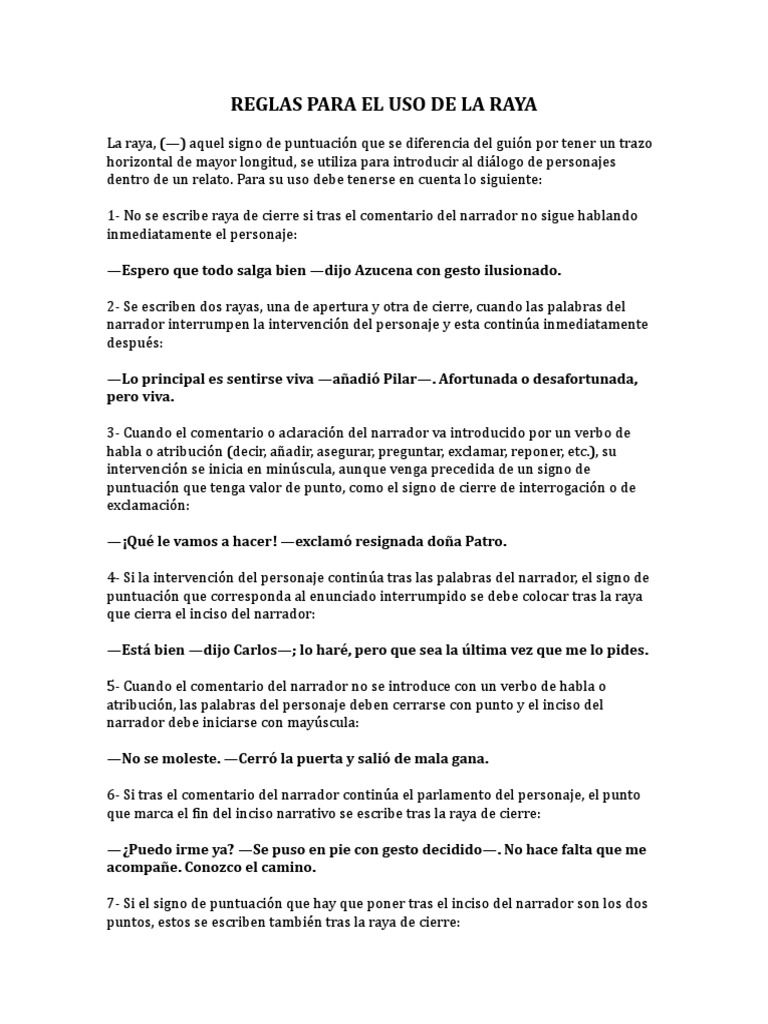 La Raya (Reglas de Uso) | PDF