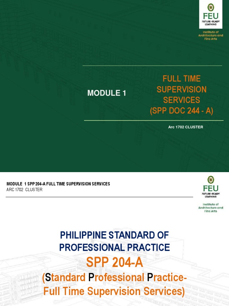 Full-Time Supervision Services SPP 204-A | PDF | Business