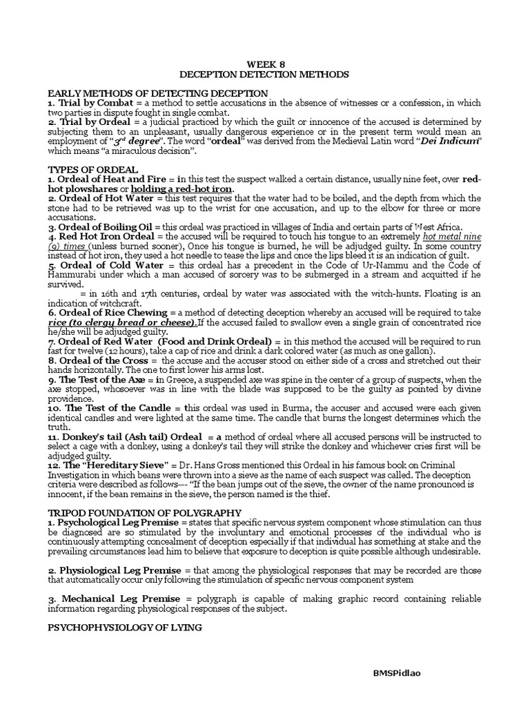 Week8Deception Detection (Methods) PDF Nervous System Autonomic
