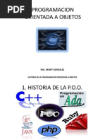 Historia de La Programacion Orientada a Objetos
