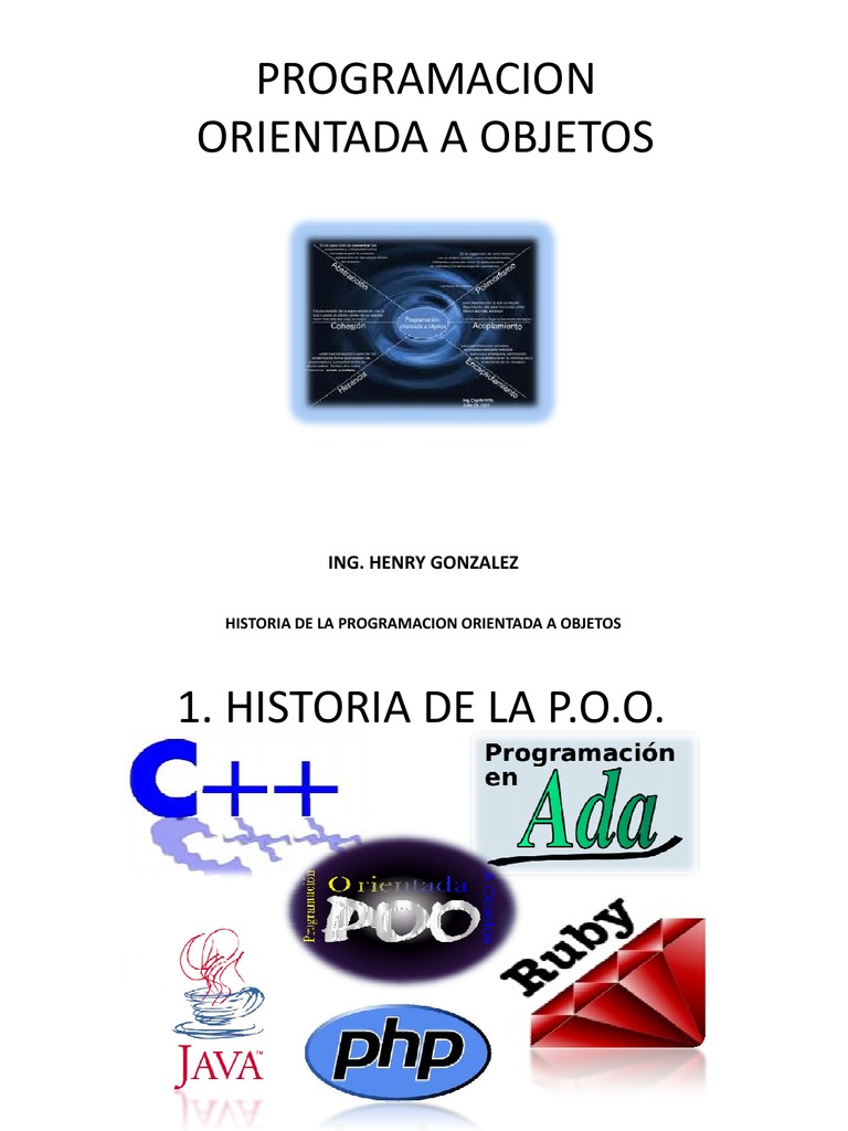 Historia de La Programacion Orientada a Objetos