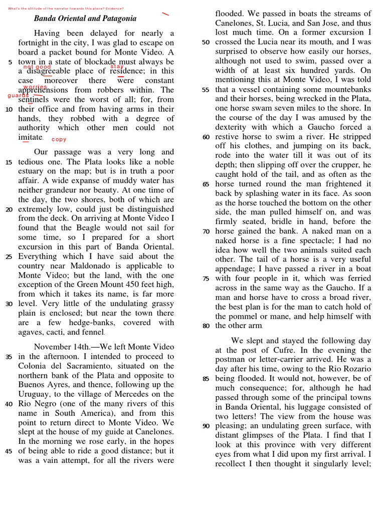 The Narrator's Positive Attitude Towards the Scenery and People of