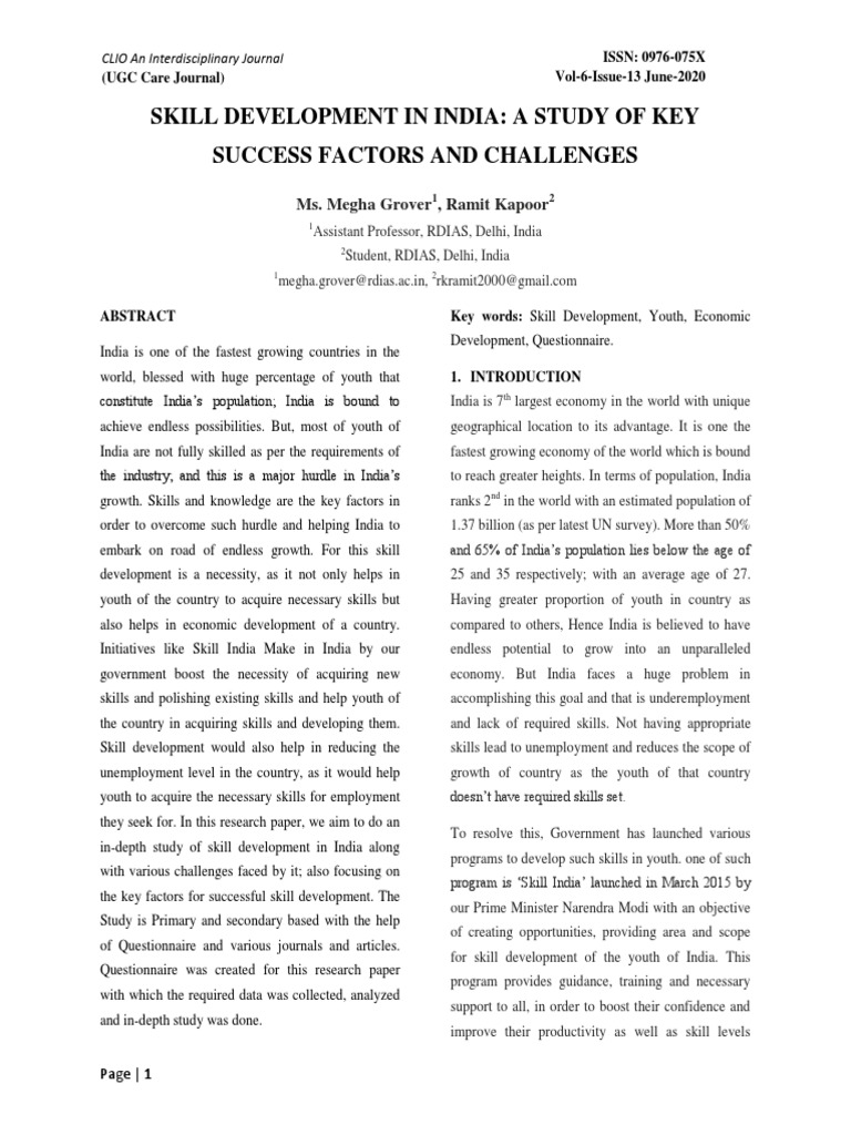 Skill Developmen T in India | PDF | Unemployment | Underemployment