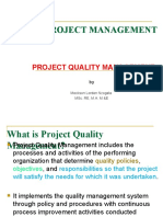 PM 333 Lecture 13 Project Quality Management