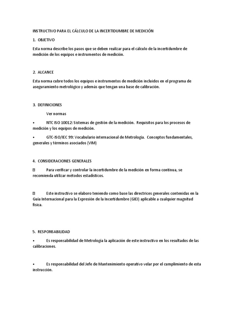Guía paso a paso para el cálculo de la incertidumbre de medición en ...