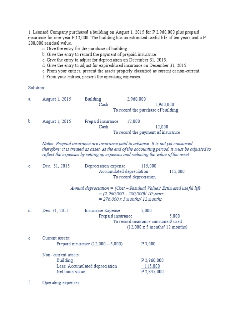 Activity 6 Adjusting Entries Depreciation (Ans) PDF