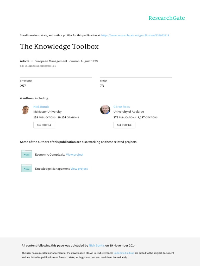 The Knowledge Toolbox PDF Capital (Economics) Valuation (Finance)