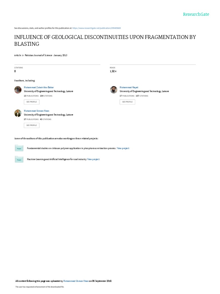 Geology's Role in Blasting Fragmentation | PDF | Rock (Geology ...