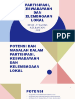 Partisipasi, Keswadayaan Dan Kelembagaan Lokal