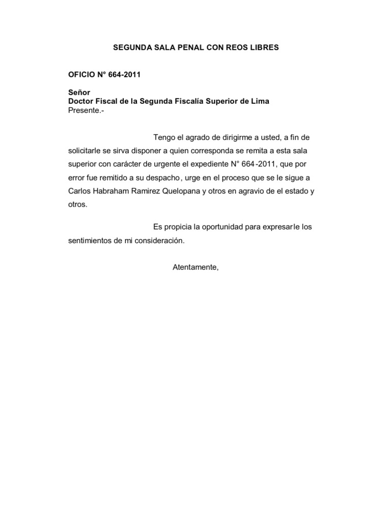 Modelo De Oficio Pdf