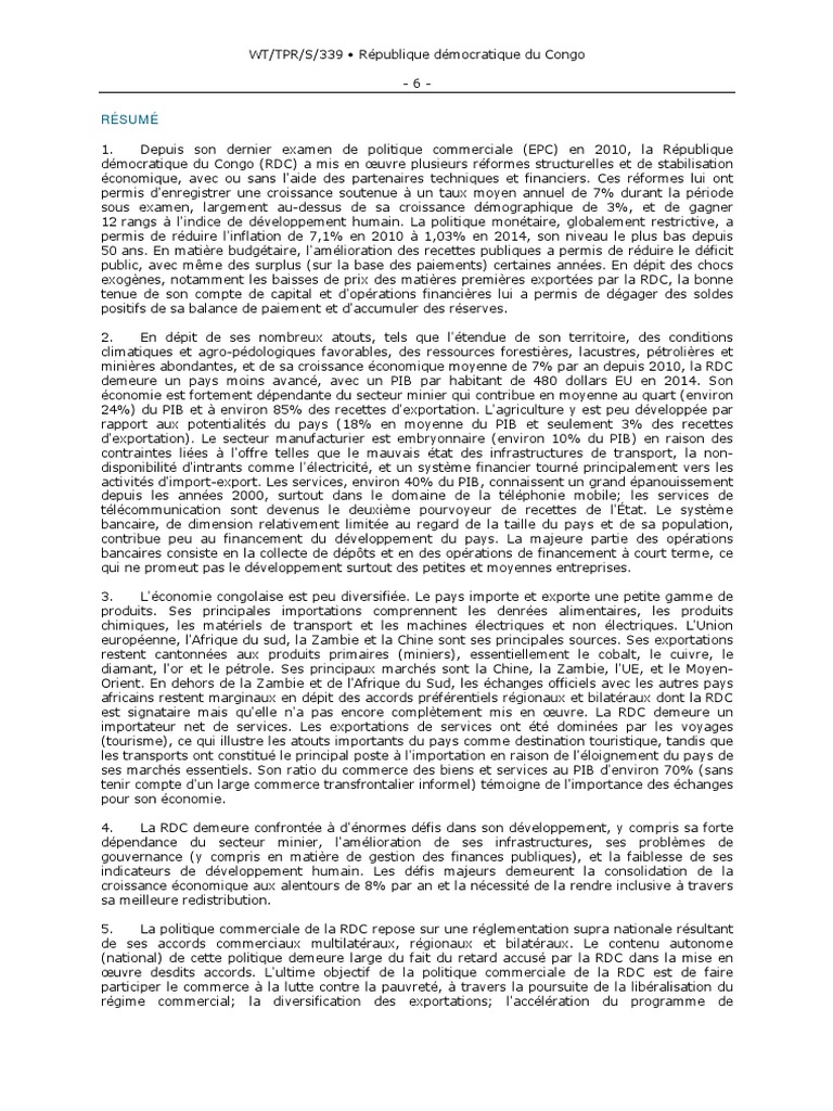 Économie de la RDC : Réformes et Défis | PDF | Taxe sur la valeur ...
