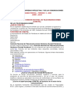 Material Uno, Tema Conatel Uinicamente, Derecho de La Propiedad Intelectual y de Las Comunicaciones, Segundo Parcial, Junio - Julio.