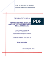 Tesina - Vibraciones Frecuenciales y Su Afeccion en Los Humanos Por Medio de La Homeopatía Por Stephanie Aguilera