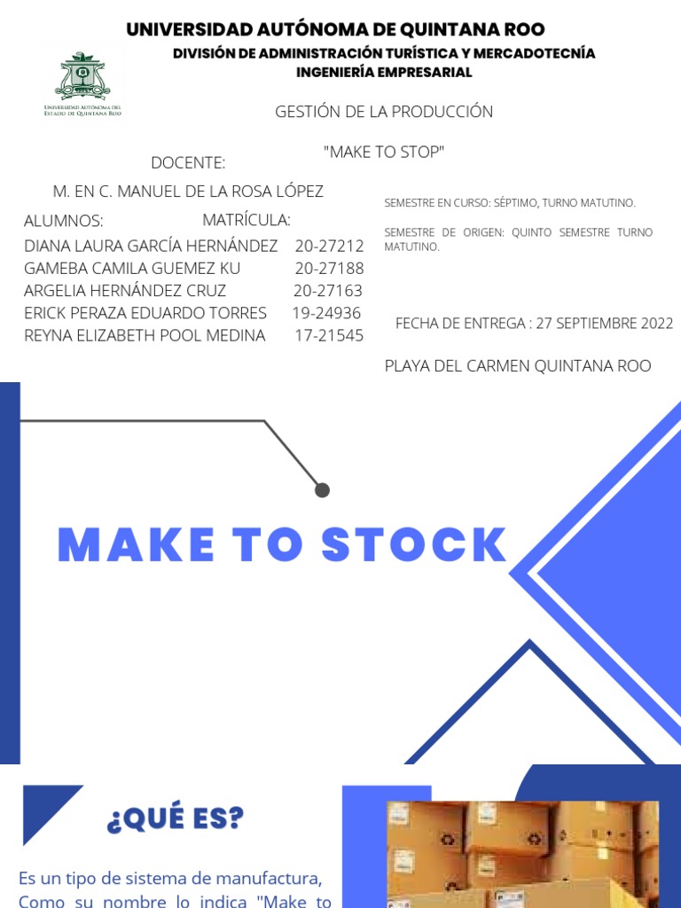 Introducción al Make to Stock | PDF | Inventario | Procesos de negocio