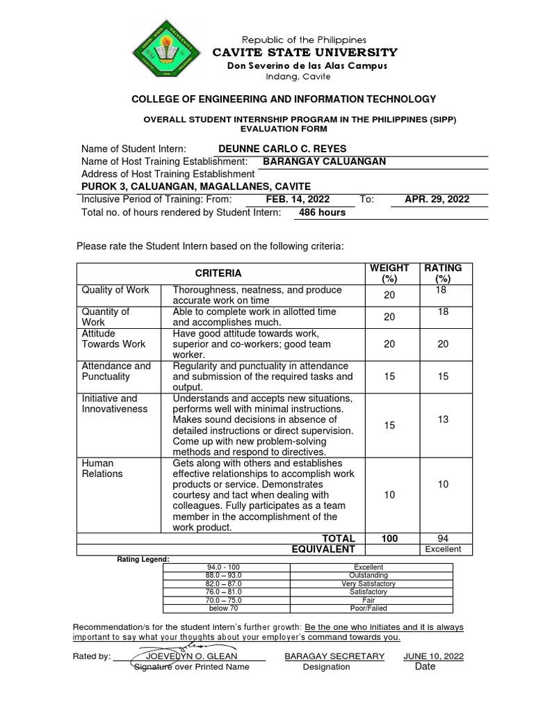 OJT FORMS 6 and 7 - Evaluation Forms 1 &amp; 2 | PDF | Cognition