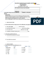 English Questionnaire for 2nd Year Students