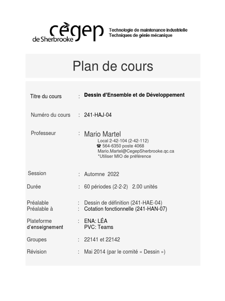 Plan de Cours - Dessin DEnsemble Et de Developpement 241-HAJ-04 A22 ...
