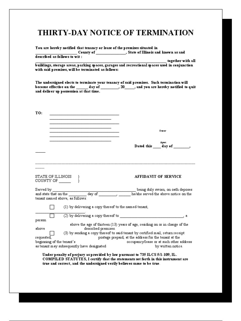 30 Day Termination Notice | PDF
