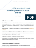 Le Code CPV, Pour Être Informé Automatiquement D'un Appel D'offres