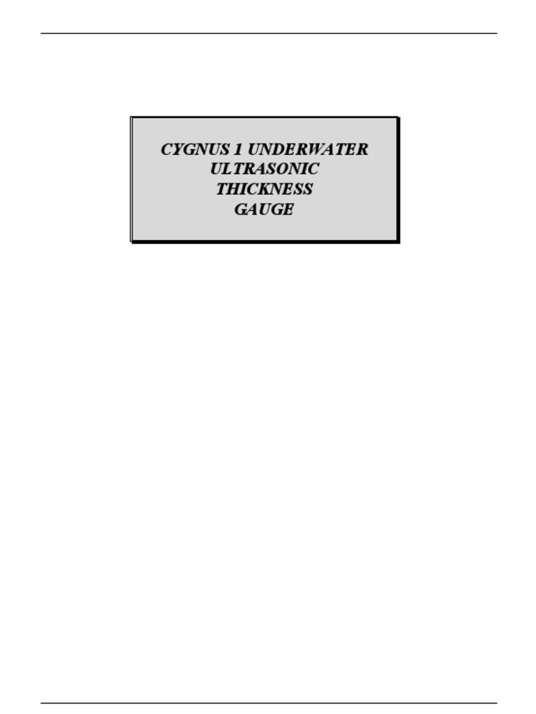 Cygnus 1 Underwater Manual V619B PDF Calibration Battery Charger