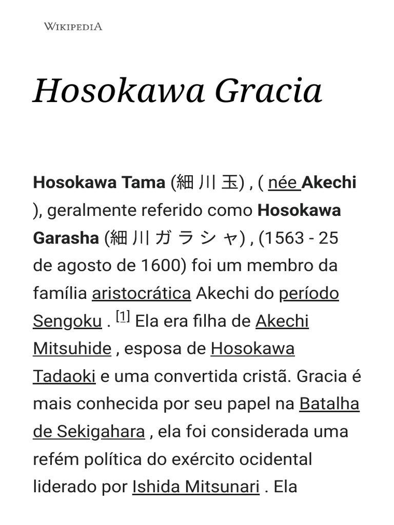 Hosokawa Gracia Wikipedia PDF