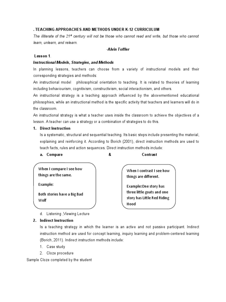 Teaching Approaches and Methods Under K12 PDF Teaching Method