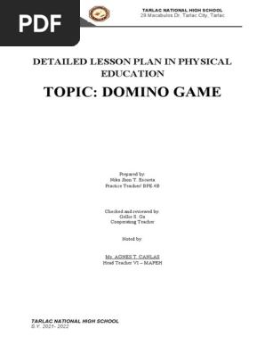 DOMINO LESSON PLAN