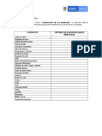 Actividad Clasificacion de Productos