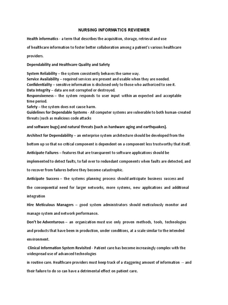 NURSING INFORMATICS CERTIFICATION REVIEW COURSE intelligence overview