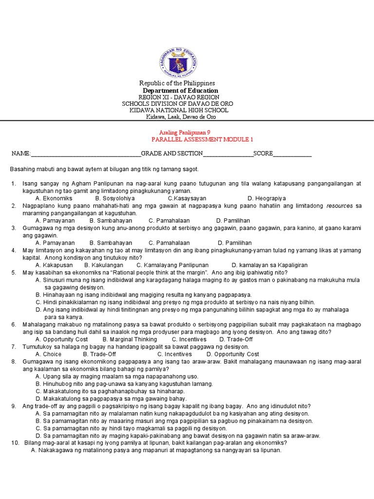 Ap9 Parallel Assessment Module 1 | PDF
