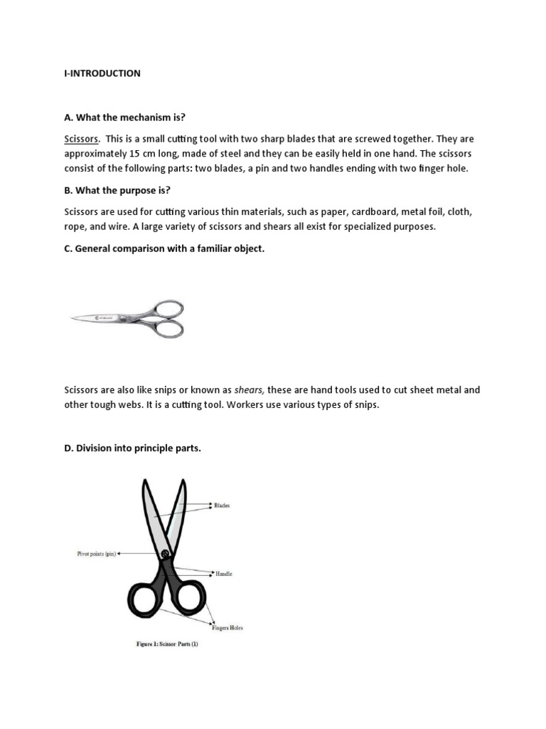 DSCPTN of Mechanism PDF Scissors Lever