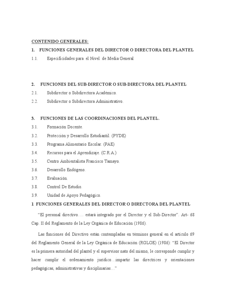 Funciones del Subdirector Escolar | PDF | Evaluación | Maestros