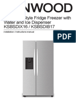KENWOOD American Style Fridge Freezer KSBSDIX16 Manual