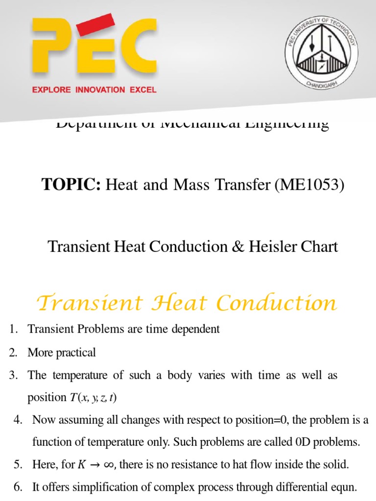 Heisler Chart for Transient Heat Transfer | PDF | Thermal Conduction ...