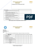 English Language Classroom Teaching Experience Report