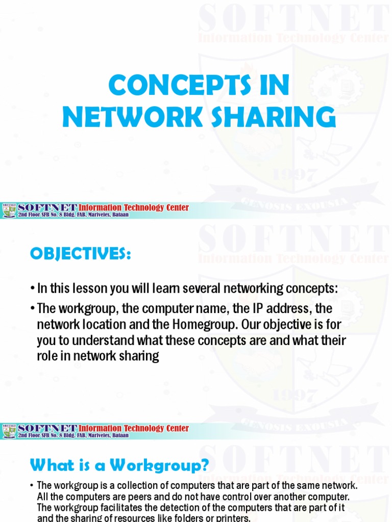 LESSON 5 - Concepts in Network Sharing | PDF | Ip Address | Computer ...