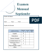 Examen Mensual Septiembre