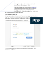 Tutorial Cara Membuat Google Form