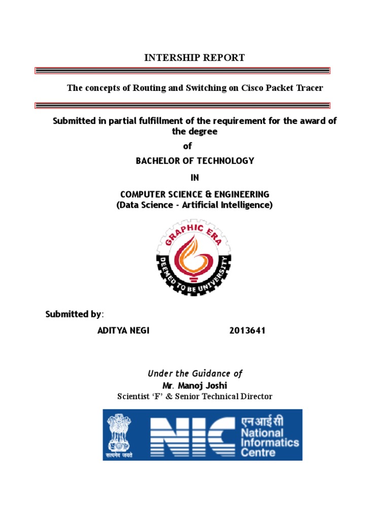Comprehensive Internship Report on Networking Concepts at National