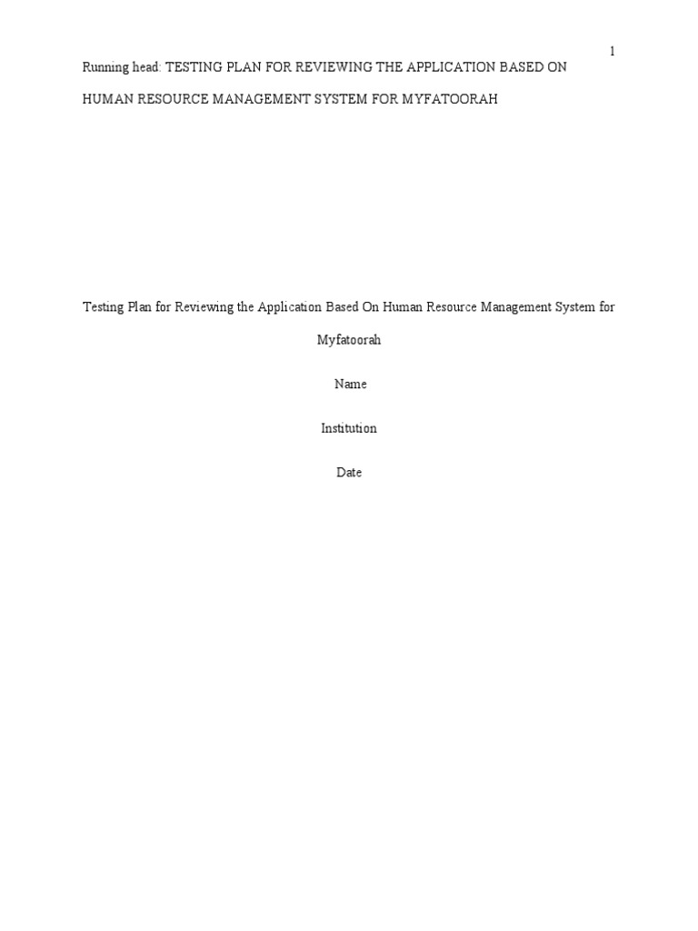 Myfatoorah HR System Testing Plan | PDF | Software Testing | Databases